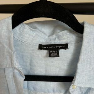 saks fifth ave-baby blue midi linen dress size small